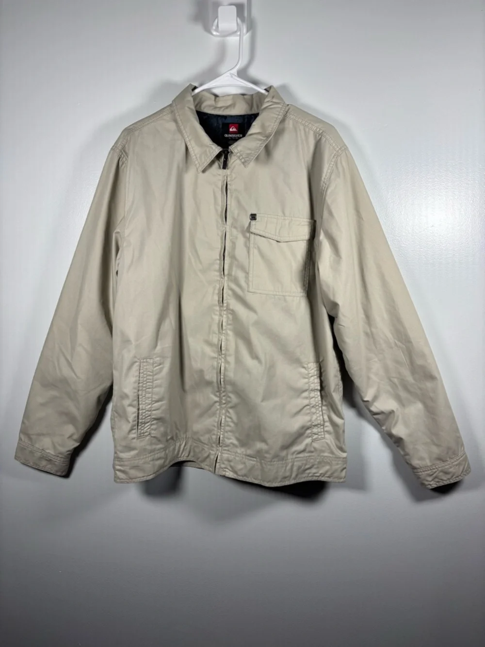 Quiksilver Men's Light Beige Zip-Up Shirt Jacket